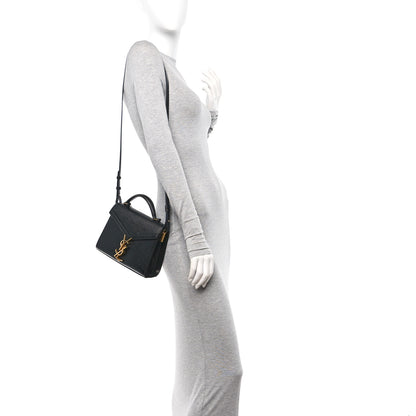 Saint Laurent Grain de Poudre Mini Classic Monogram Cassandra Top Handle Black 2 of 9