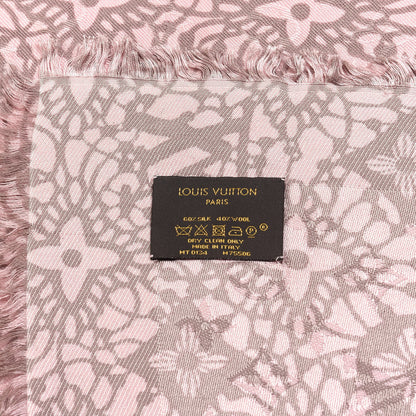 Louis Vuitton Silk Wool Monogram Dentelle Shawl Scarf Rose Poudre 4 of 6
