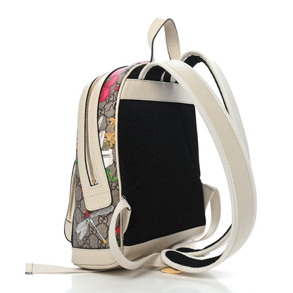 Gucci GG Supreme Monogram Flora Web Small Ophidia Day Backpack White 3 of 9