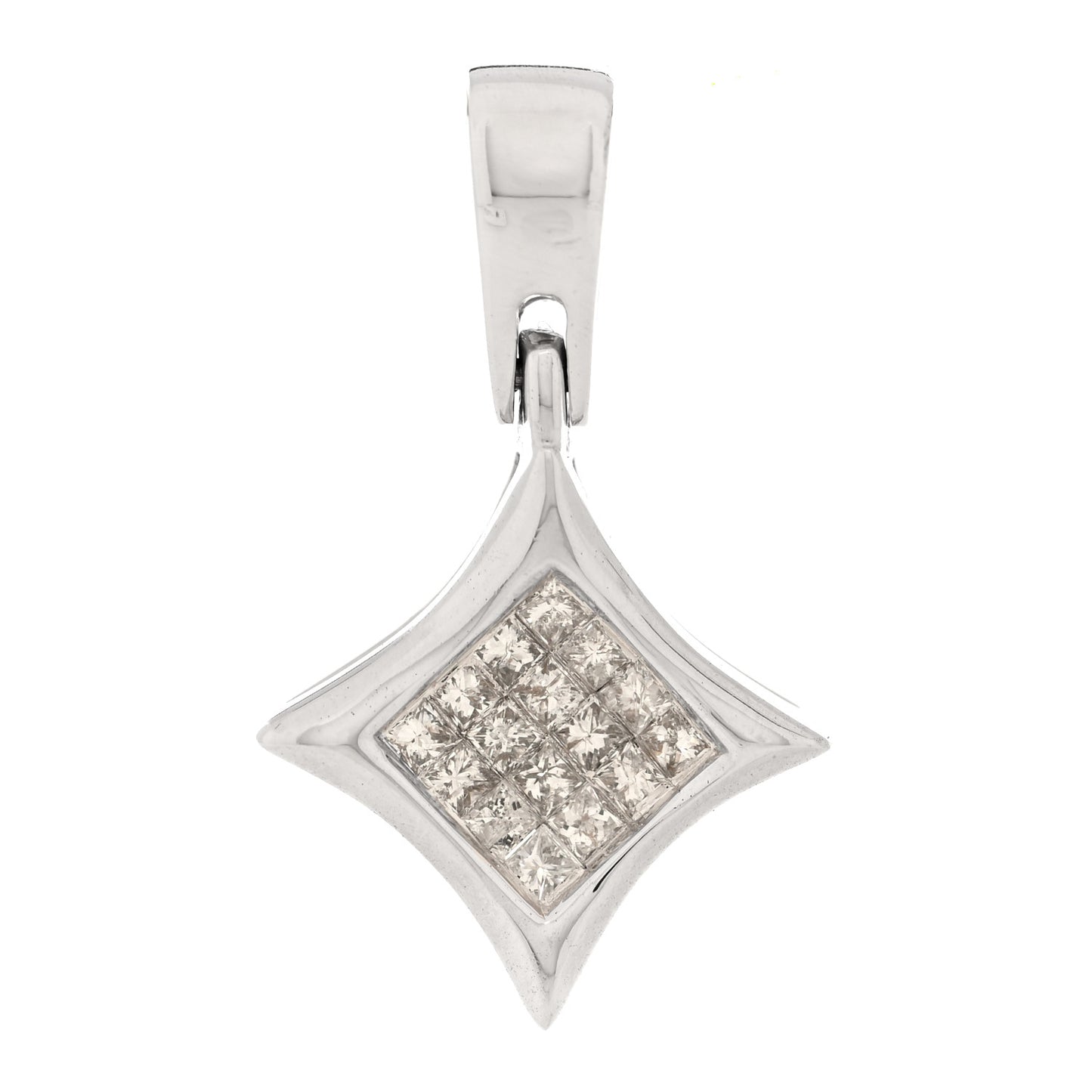 14K White Gold Diamond .32ctw Princess Cut Star Pendant