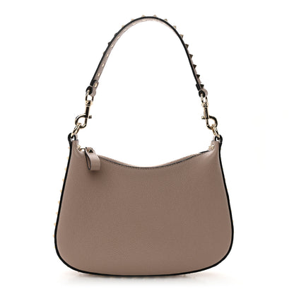 Valentino Garavani Grainy Calfskin Mini Rockstud Hobo Poudre 1 of 10