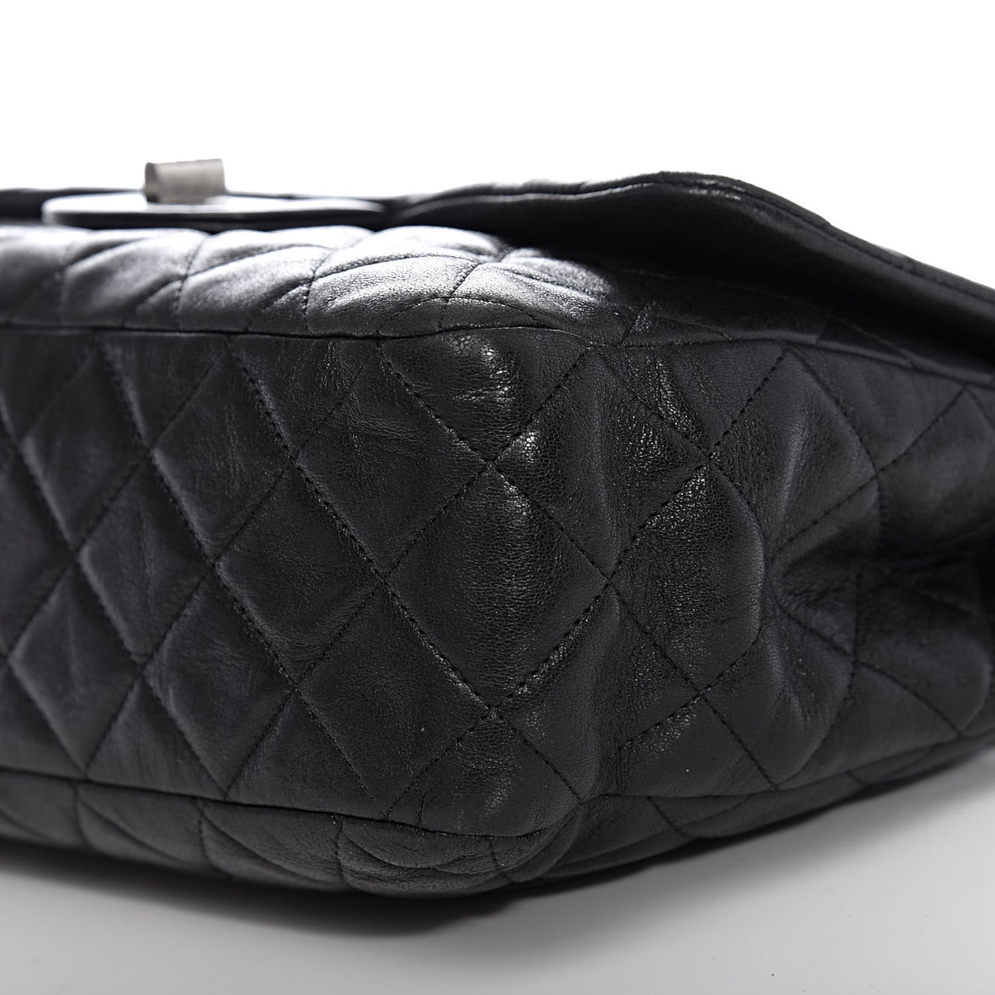 Washed Lambskin Quilted Jumbo Hybrid Reissue Flap Black