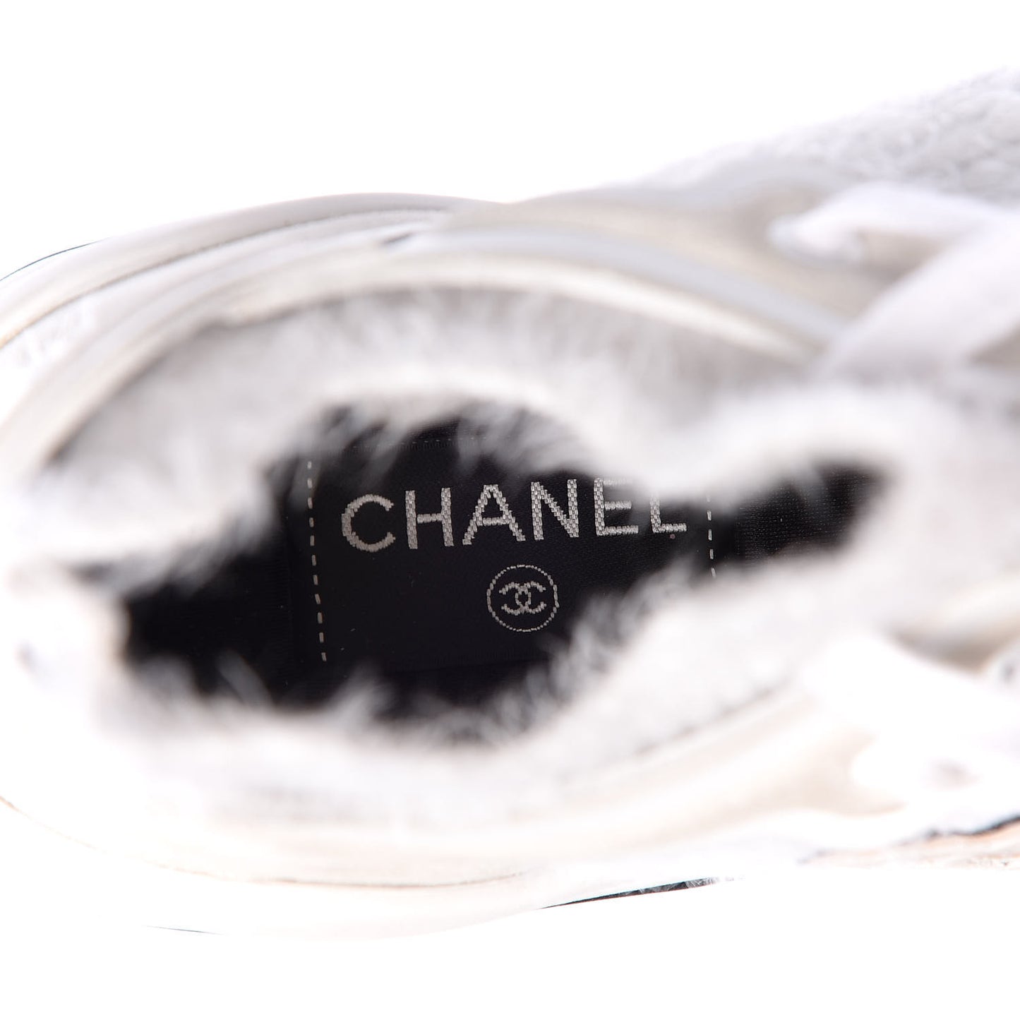 Suede Calfskin Stretch Fabric CC Sneakers 37 White