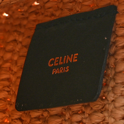Celine Raffia Sequin Large Pouch Black 6 of 7