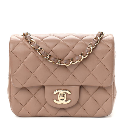 Chanel Lambskin Quilted Mini Square Flap Beige 1 of 10