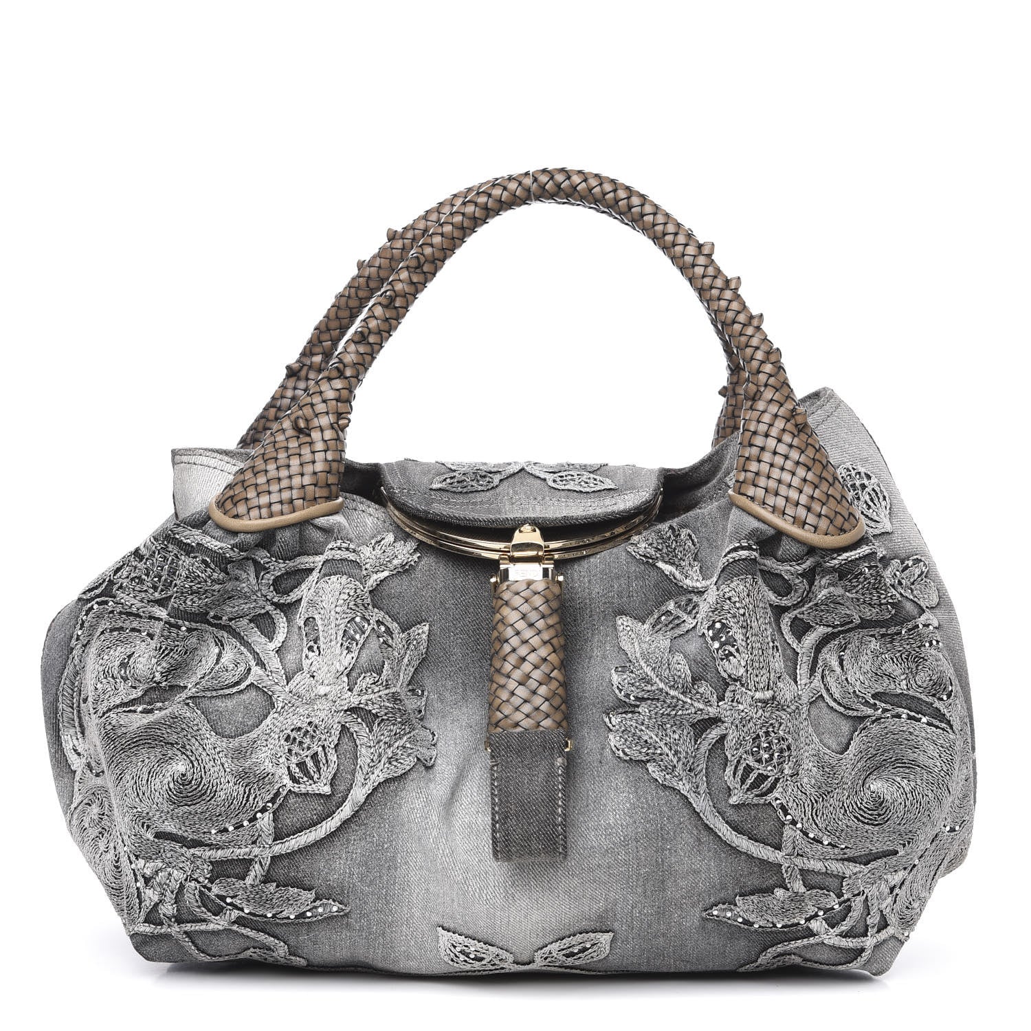 Fendi Denim Squirrel Embroidered Spy Grey 1 of 11