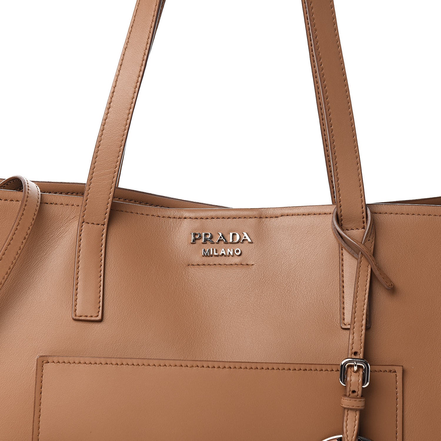 Prada City Calfskin Shopping Tote Caramel Black 13 of 14