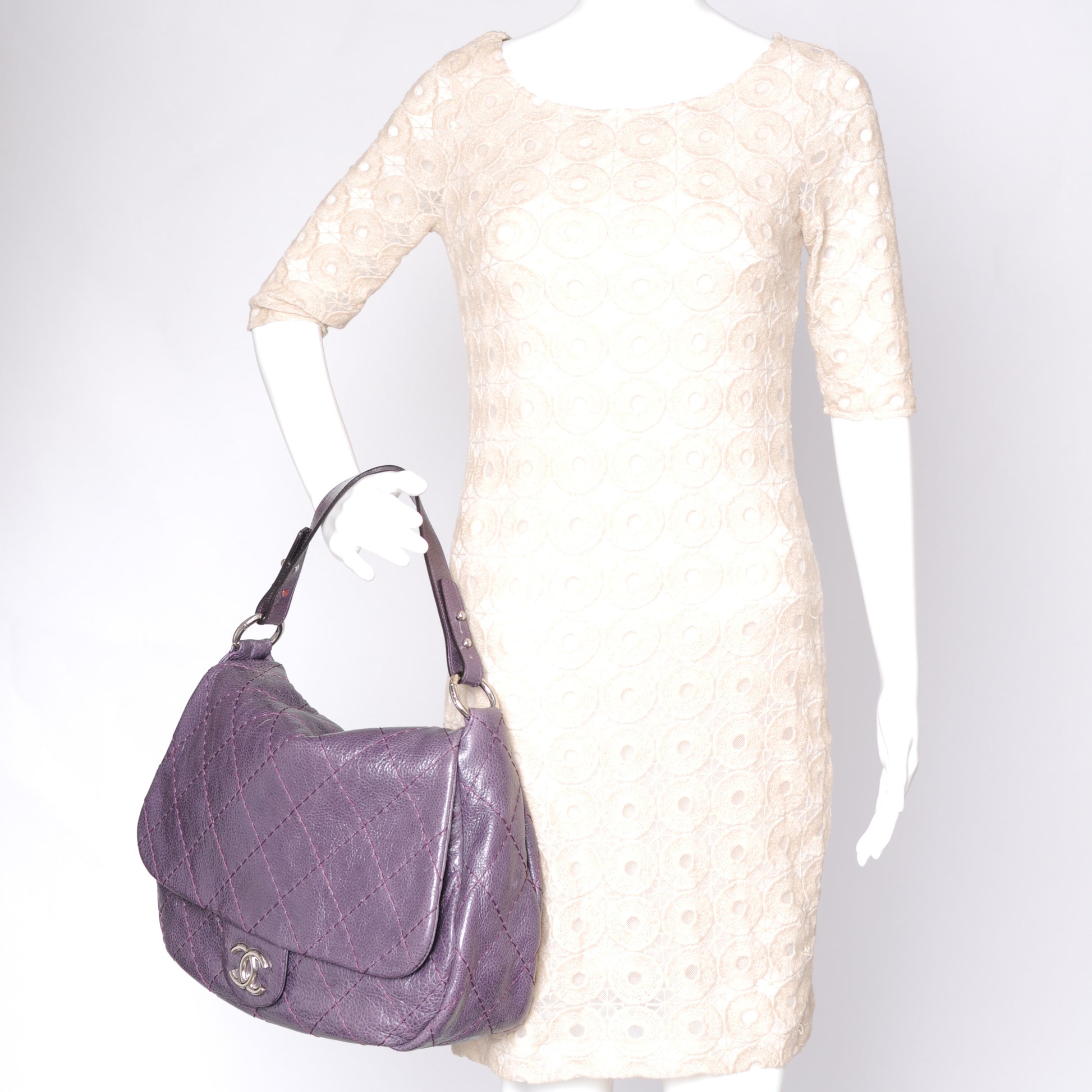 Chanel Glazed Calfskin On The Road XL Flap Purple 2 of 8