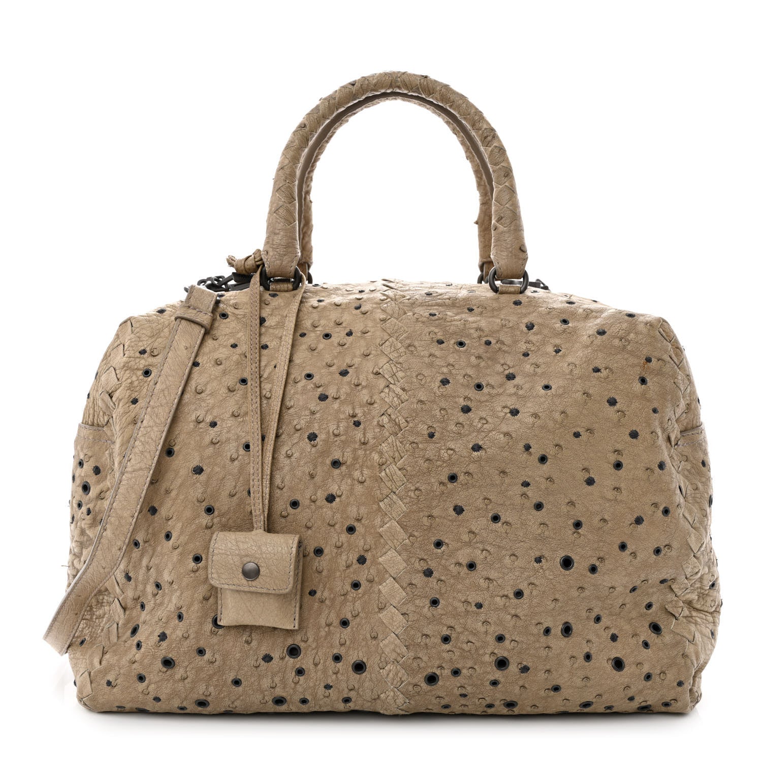 Bottega Veneta Ostrich Grommet Montaigne Beige 3 of 18