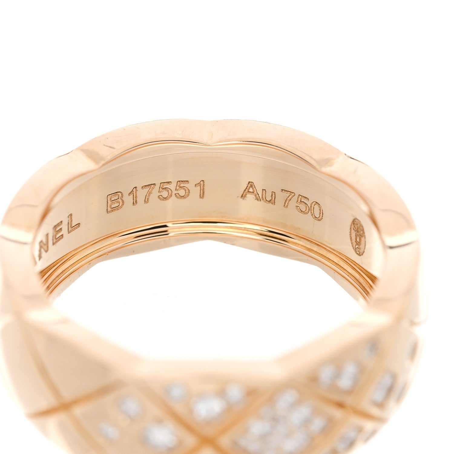 Chanel 18K Yellow Gold Diamond Small Coco Crush Ring 48 4.5