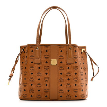 MCM Visetos Medium Liz Reversible Shopper Tote Cognac 1 of 16