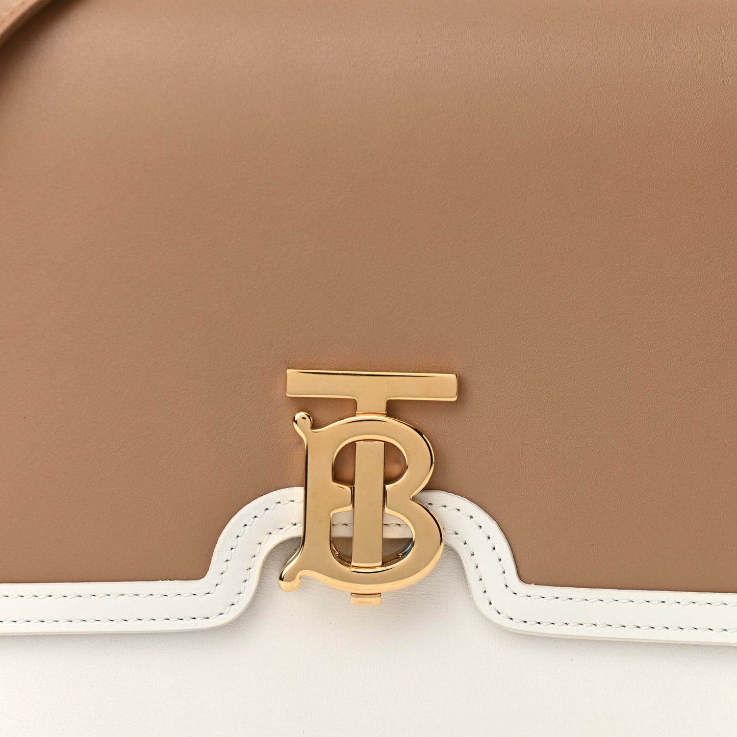 Calfskin Small TB Envelope Clutch Bag Chalk White Camel