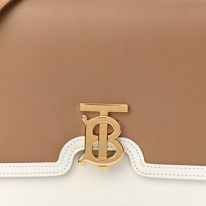 Burberry Calfskin Small TB Envelope Clutch Bag Chalk White Camel 7 of 10