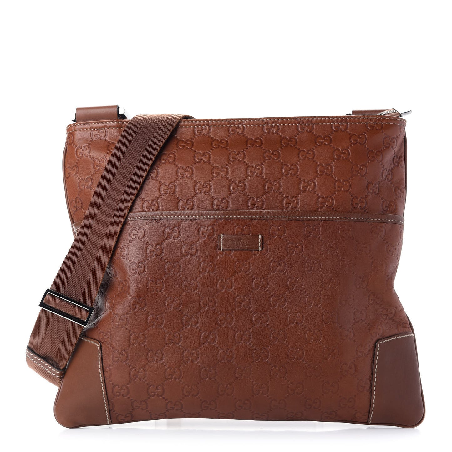 Guccissima Flat Messenger Bag Brown