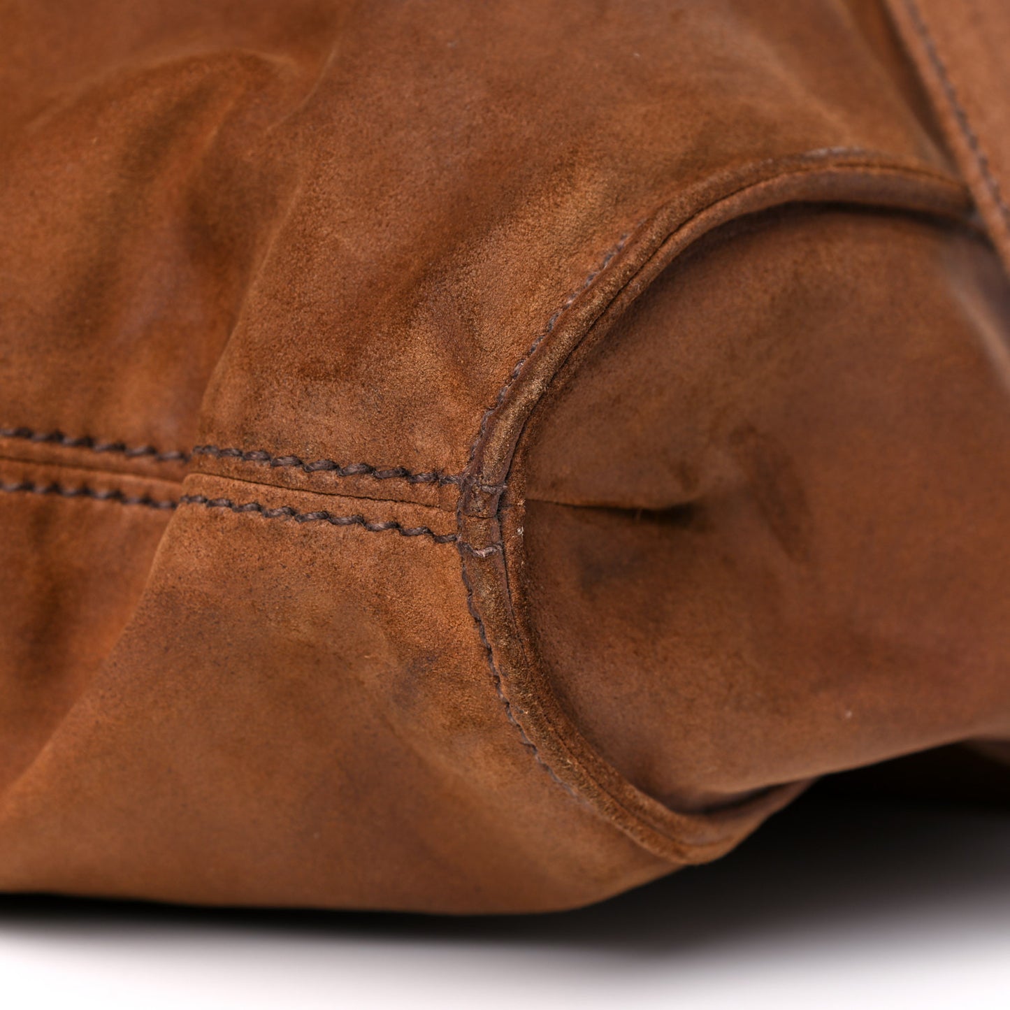 Suede Drawstring Tote Brown