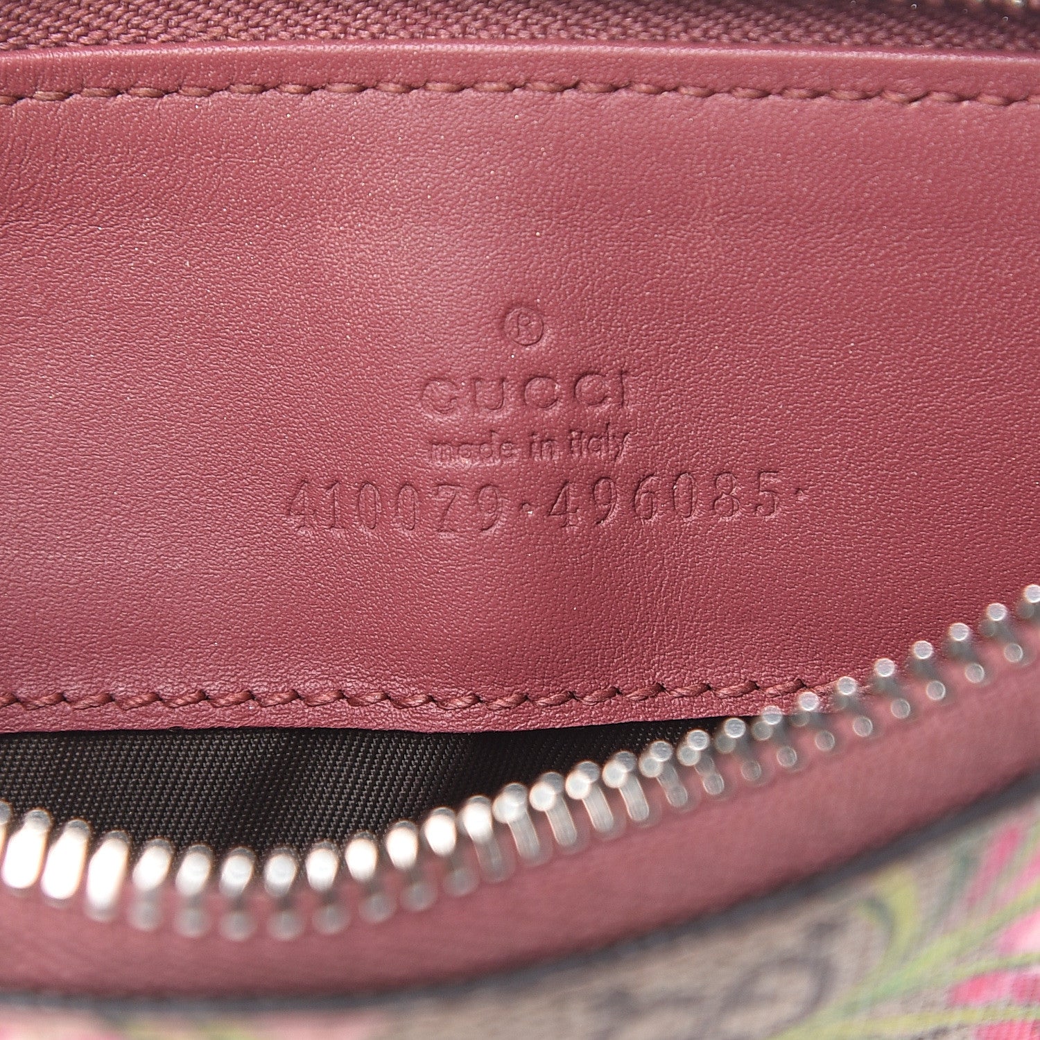 Gucci GG Supreme Monogram Blooms Small Zip Pouch Beige Multicolor Dry Rose 6 of 11