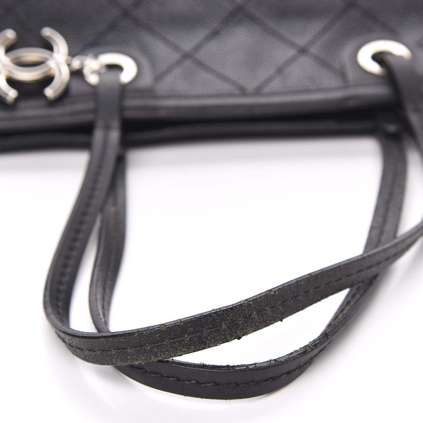 Grained Calfskin Shopping Fever Tote Black