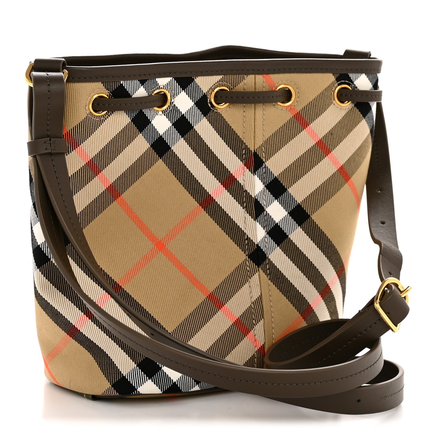 Nova Check Mini Bucket Bag Beige