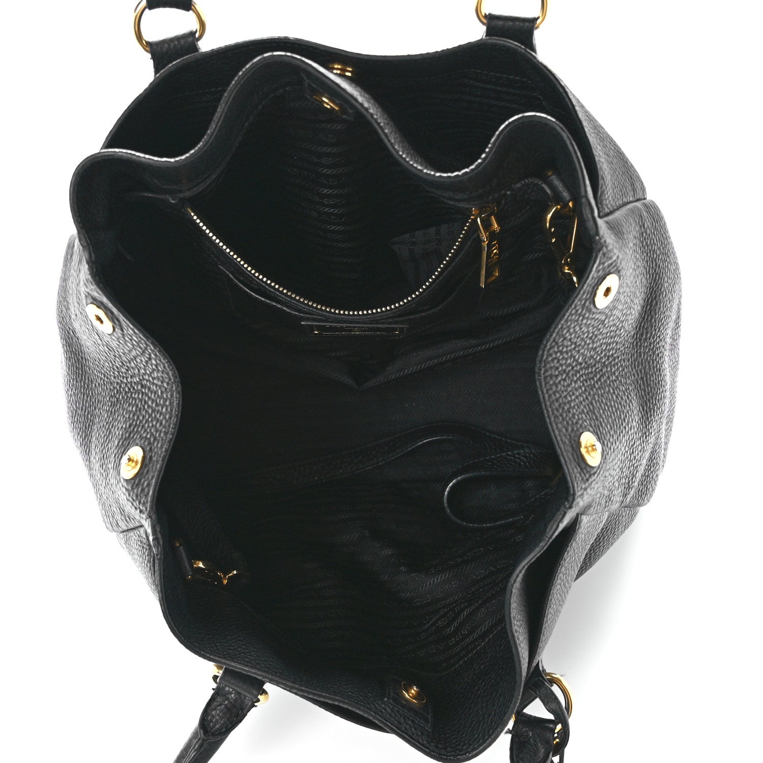 Prada Vitello Daino Tote Black 4 of 17