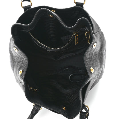 Prada Vitello Daino Tote Black 4 of 17