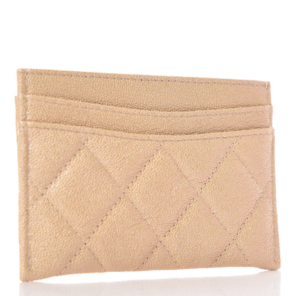 Chanel Iridescent Caviar Quilted Card Holder Beige 3 of 9