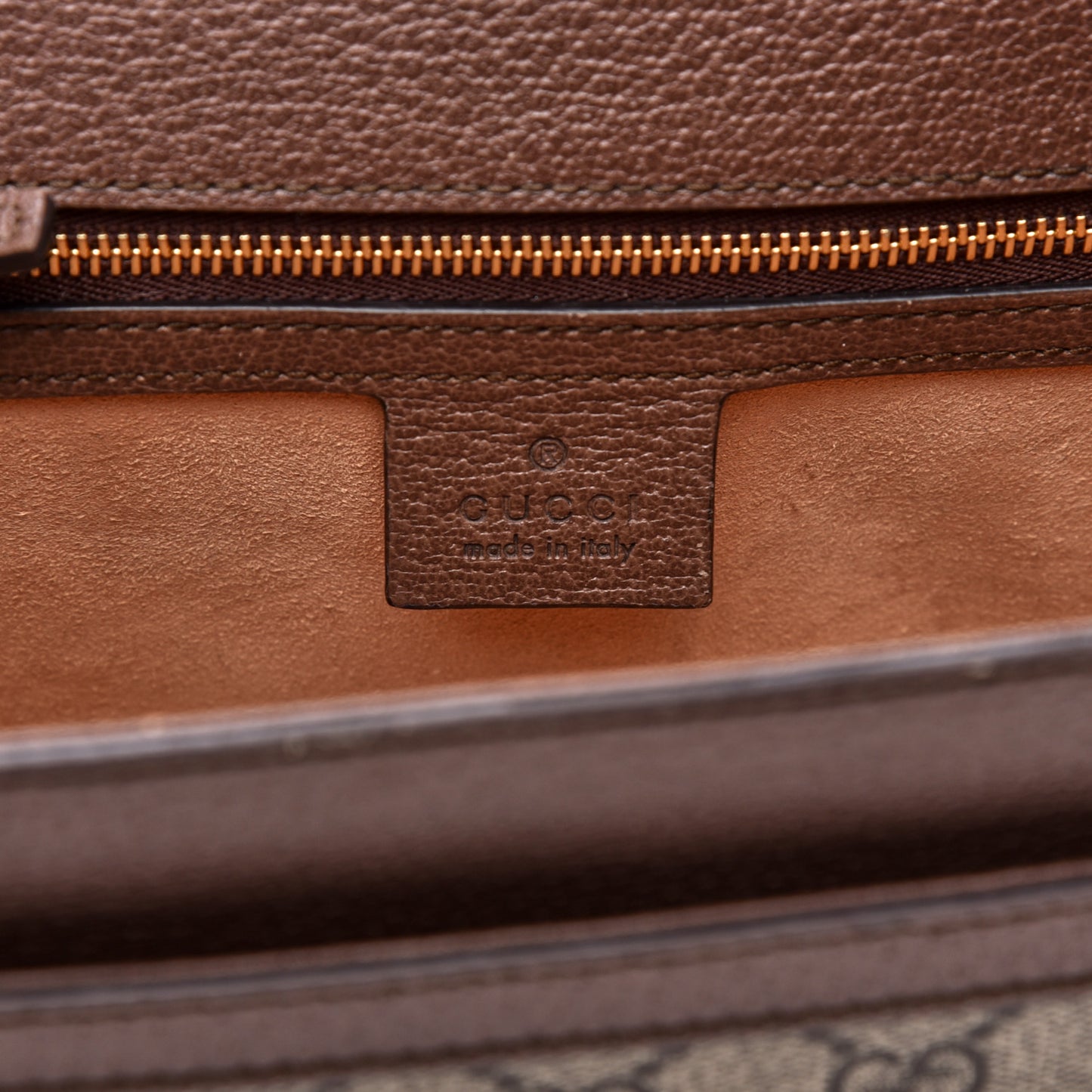 GG Supreme Monogram Web Small Ophidia Flap Messenger Bag Brown