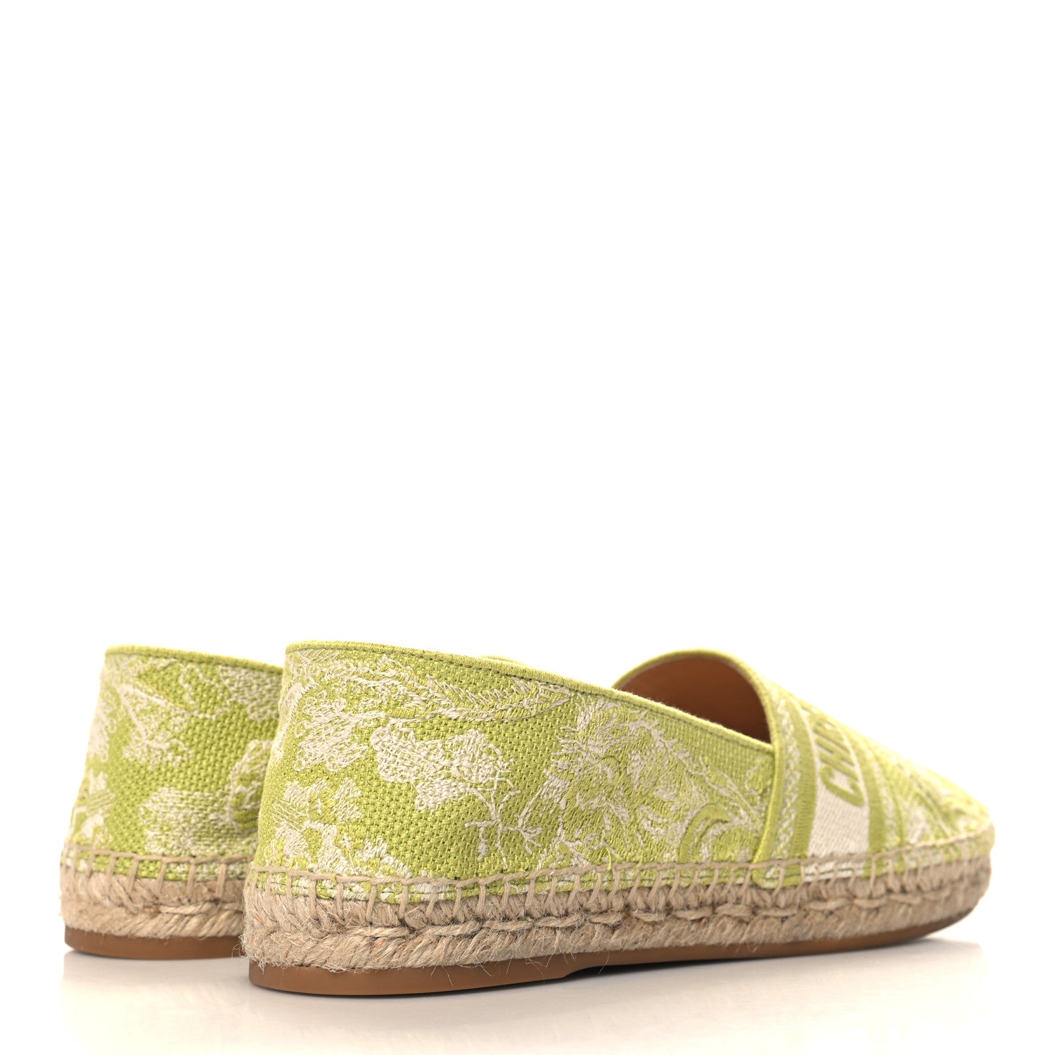 Christian Dior Embroidered Toile De Jouy Granville Espadrille 41 Off White Green 5 of 9