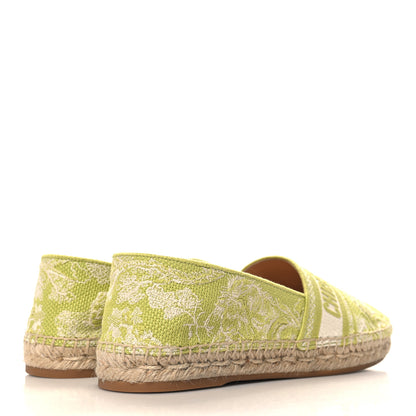 Christian Dior Embroidered Toile De Jouy Granville Espadrille 41 Off White Green 5 of 9