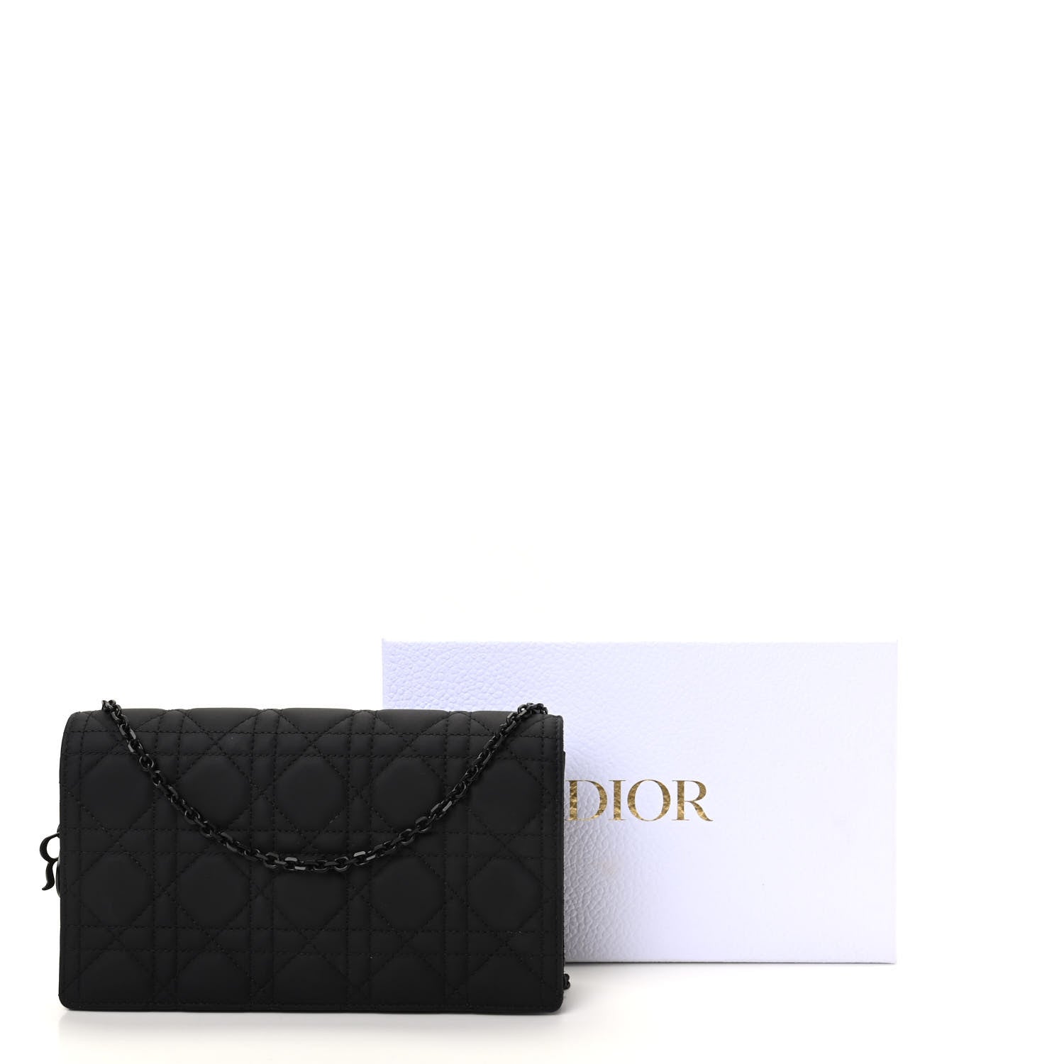 Christian Dior Ultra Matte Calfskin Cannage Lady Dior Clutch Black 11 of 11