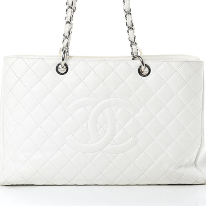 Chanel Caviar Quilted XL Grand Shopping Tote GST White 8 of 15