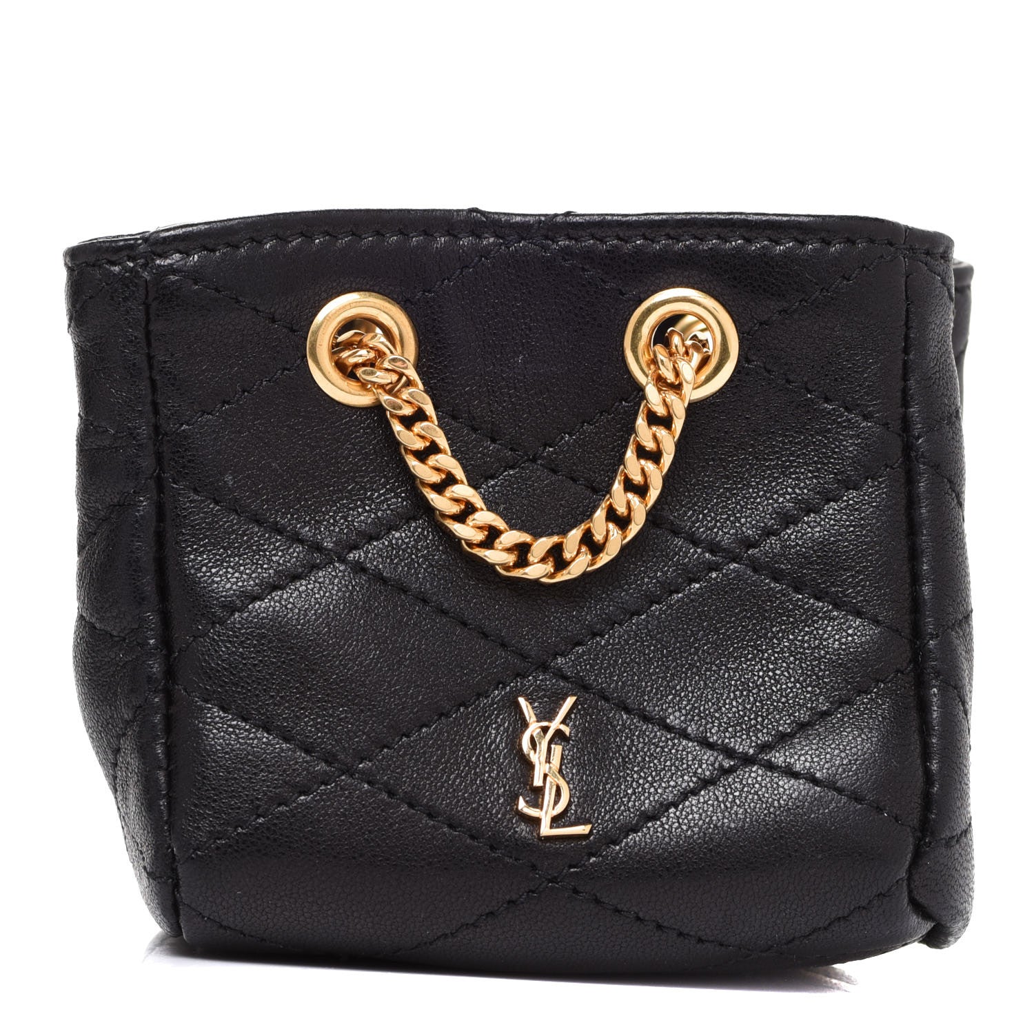 Saint Laurent Lambskin Quilted Baby Bucket Bag Black 1 of 7