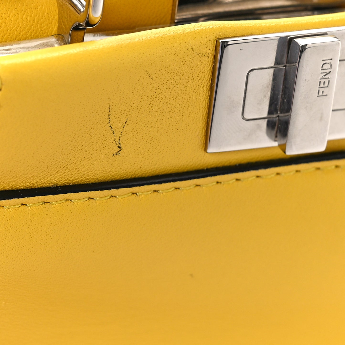 Shiny Nappa Micro Peekaboo Iconic Satchel Sunflower