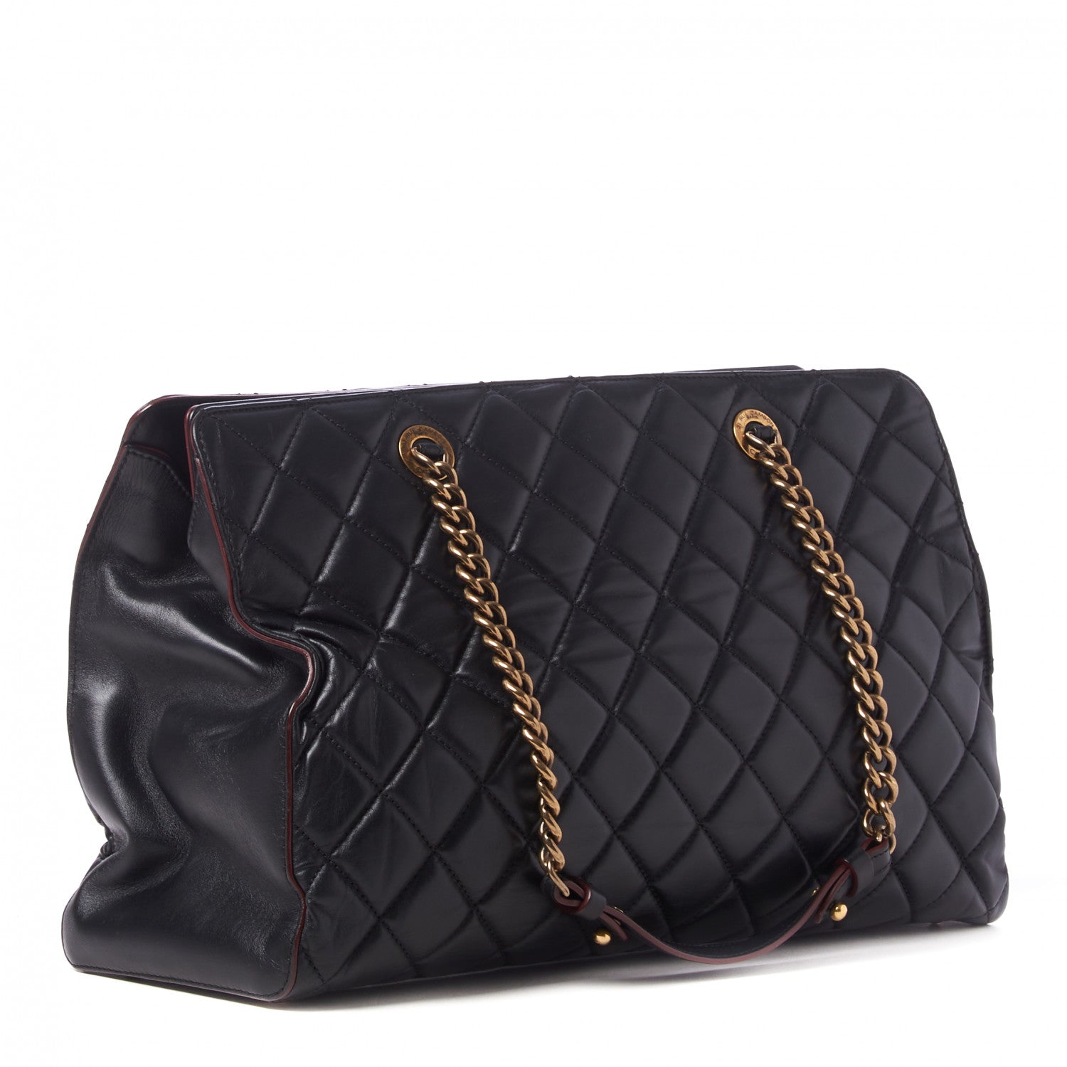 Chanel Calfskin Quilted Large Shopping Tote Black 3 of 18