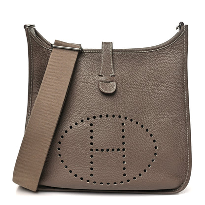 Hermes Taurillon Clemence Evelyne III PM Etoupe 1 of 11