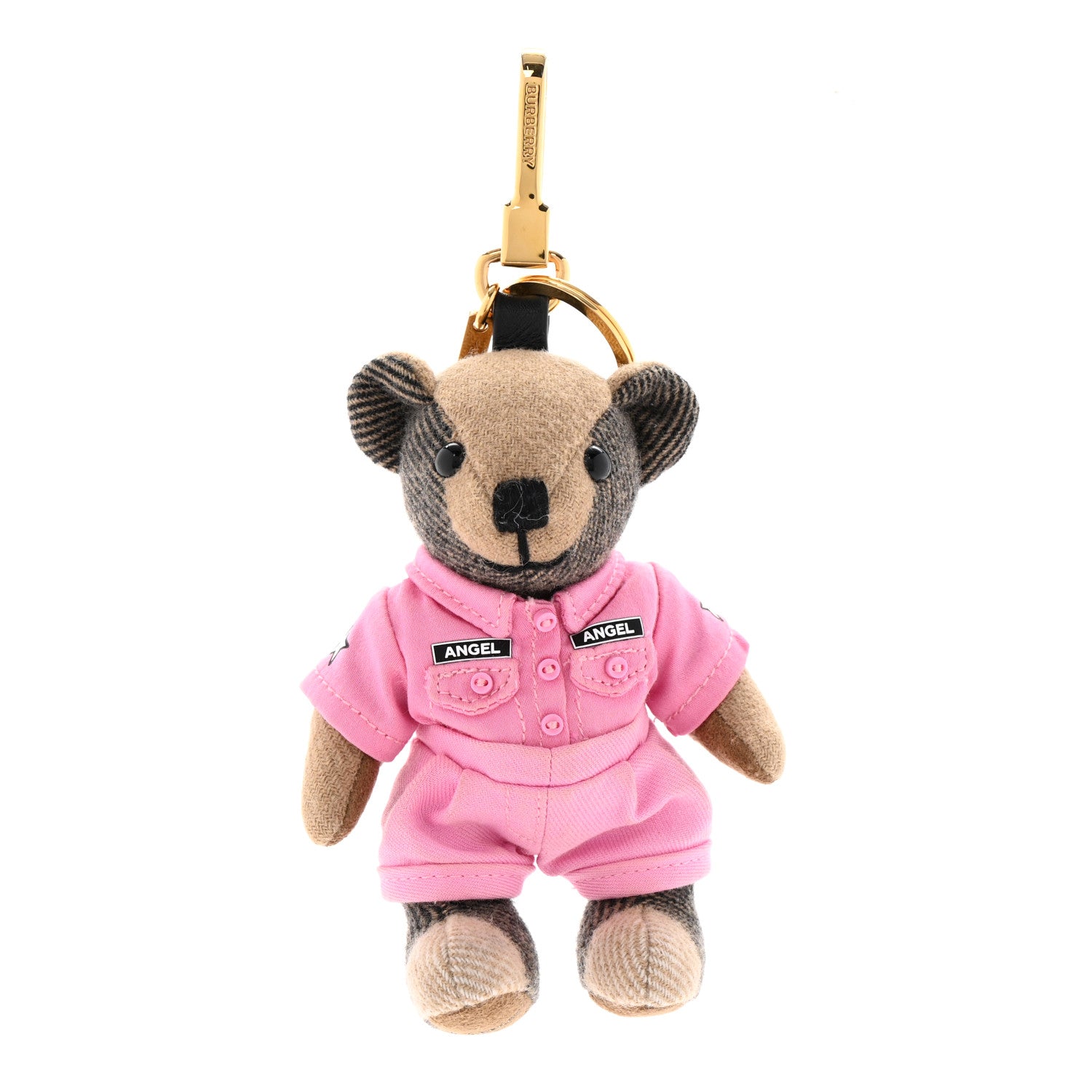 Burberry Cashmere Thomas Angel Jacket Teddy Bear Keychain Charm Pink 1 of 8