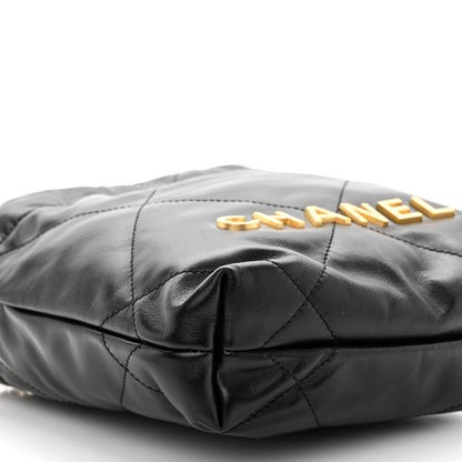 Chanel Shiny Calfskin Quilted Mini Chanel 22 Black 8 of 9