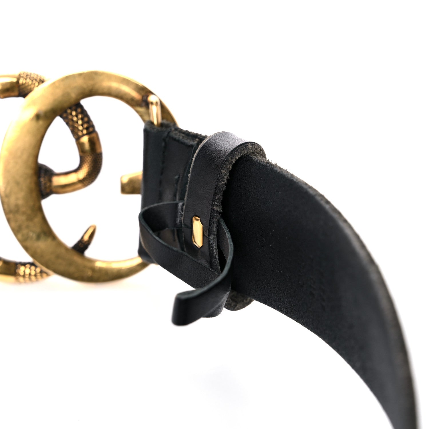 Gucci Faded Calfskin Snake Double G 40mm Belt 110 44 Black 11 of 13