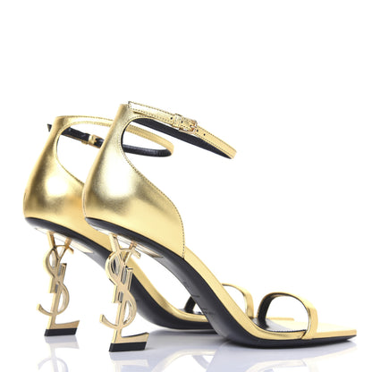 Saint Laurent Calfskin Opyum Sandals 37 Oro 4 of 13