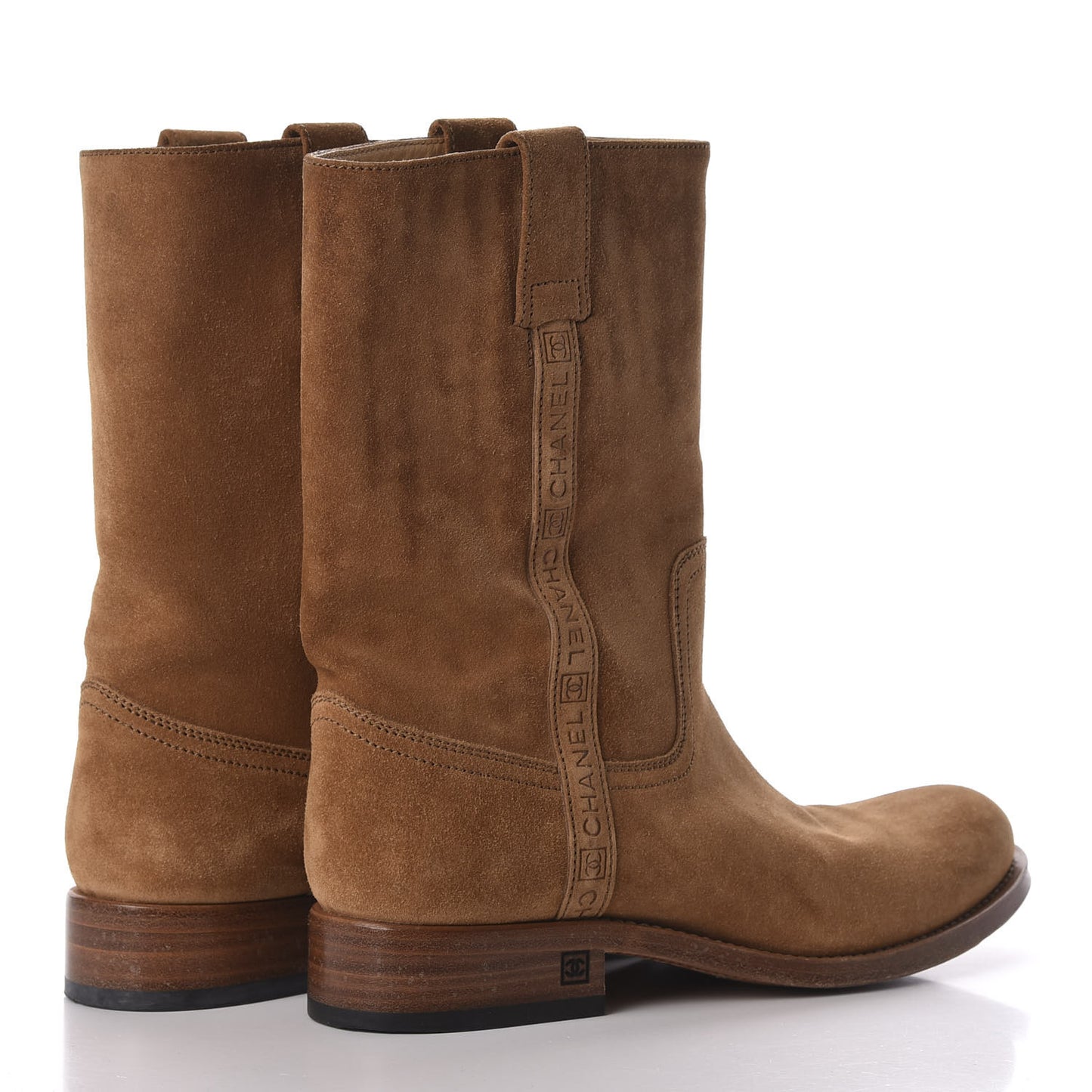 Suede Logo Boots 40.5 Camel