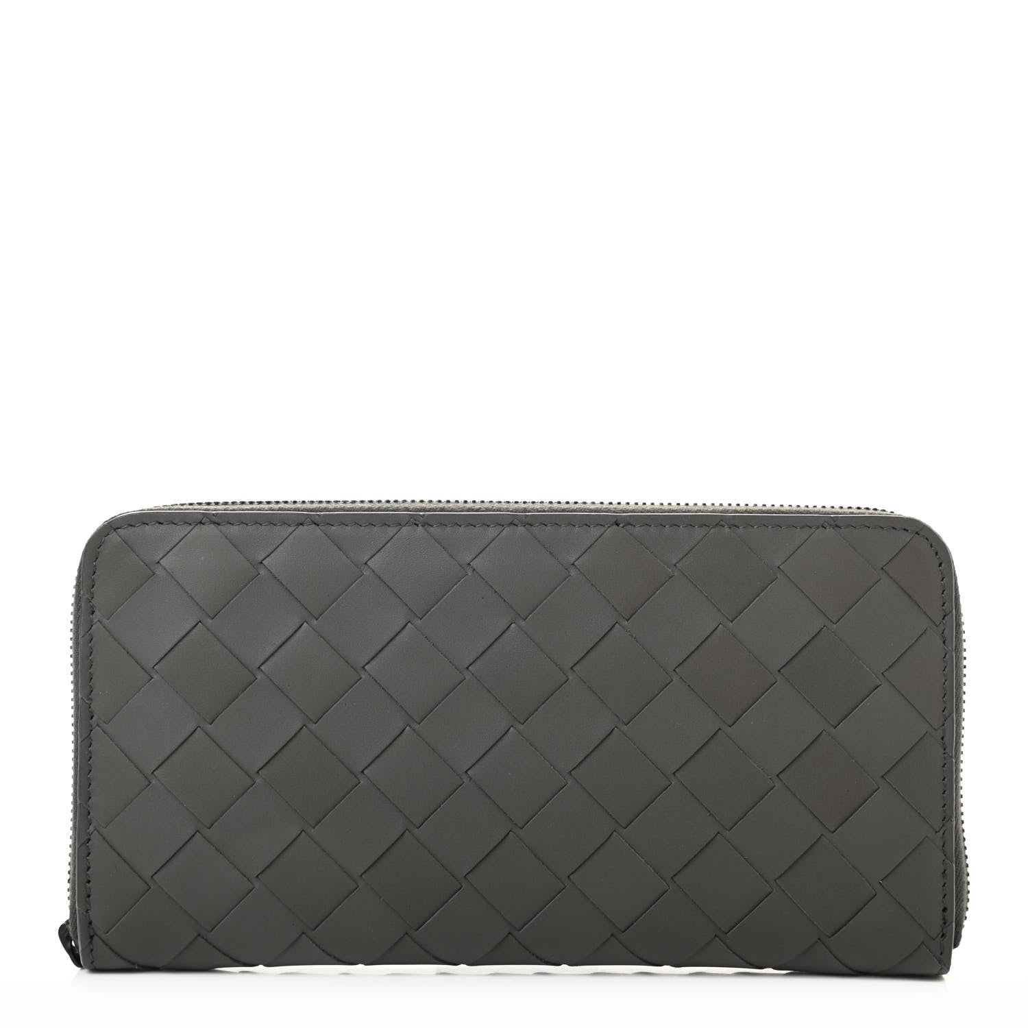Bottega Veneta Nappa Intrecciato Zip Around Wallet Grey 1 of 7