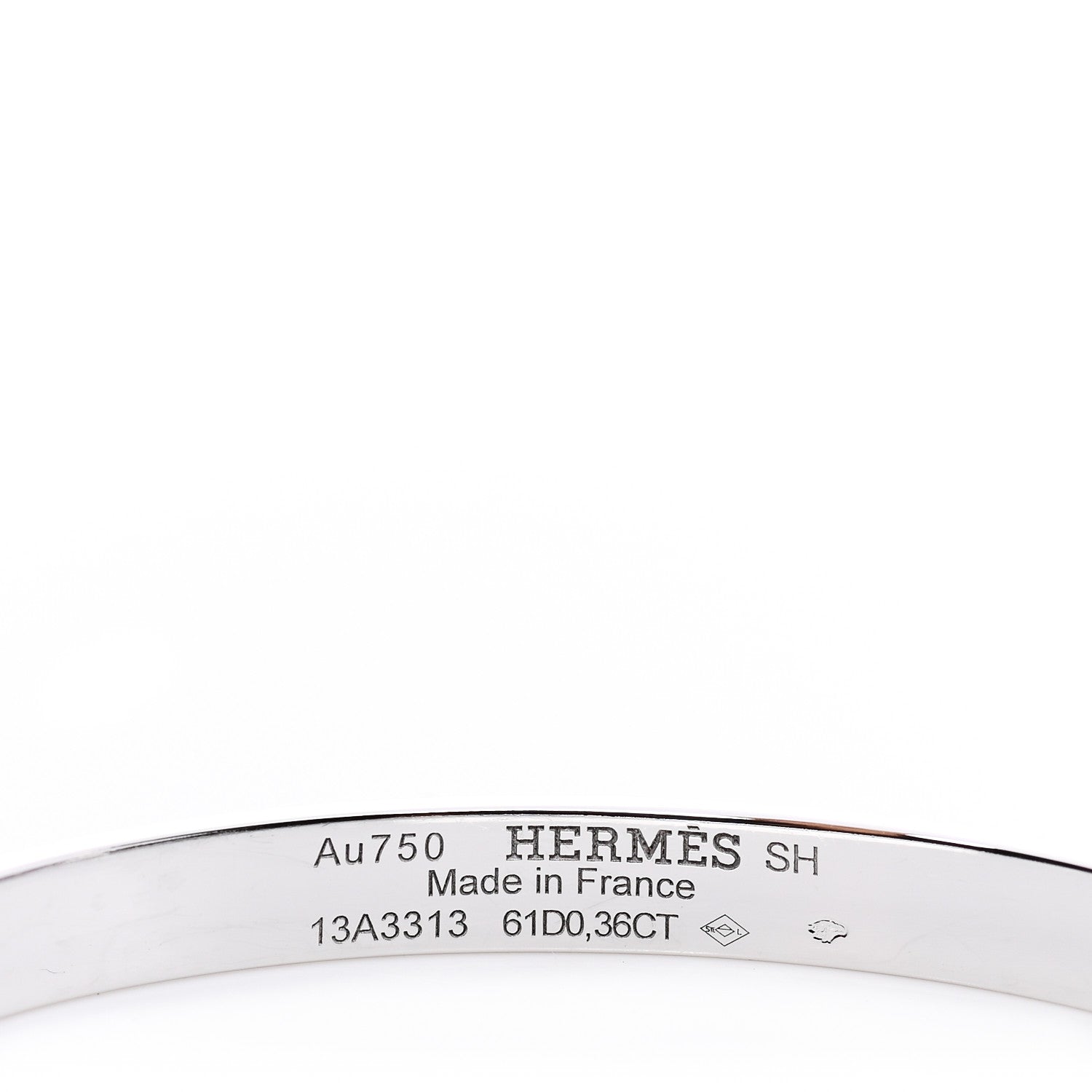 Hermes 18K White Gold Diamond PM Kelly Pave Bracelet SH 3 of 3