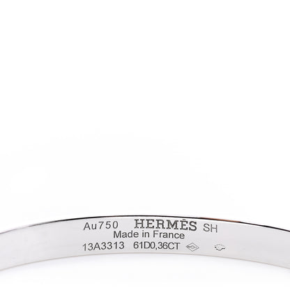 Hermes 18K White Gold Diamond PM Kelly Pave Bracelet SH 3 of 3