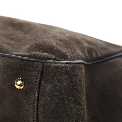Gucci Suede Medium 1973 Top Handle Satchel Olive 10 of 19
