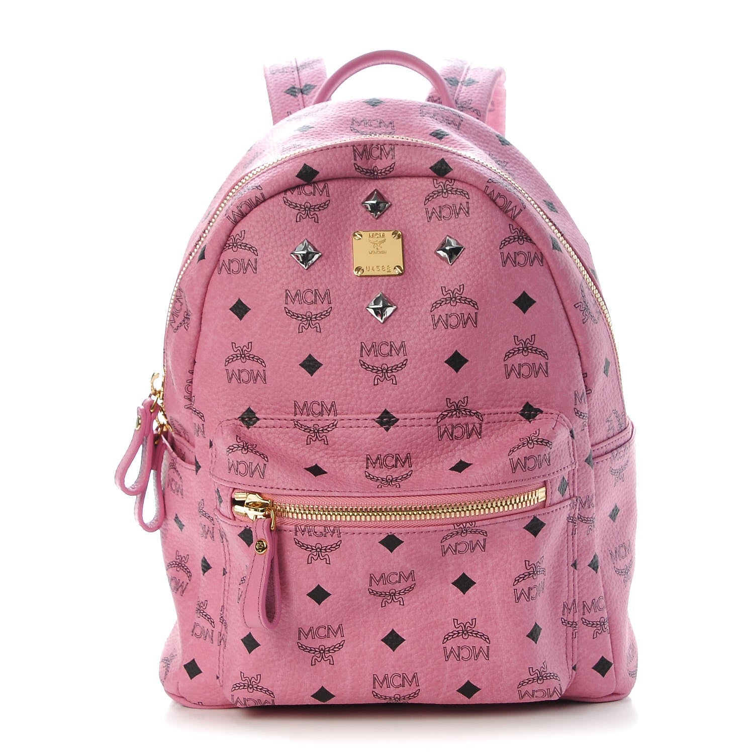 MCM Visetos Small Sprinkle Stud Stark Backpack Pink 1 of 9