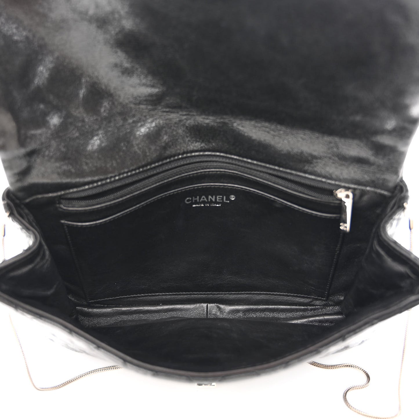 Iridescent Lambskin Quilted Snake Chain 2.55 Reissue Flap Black