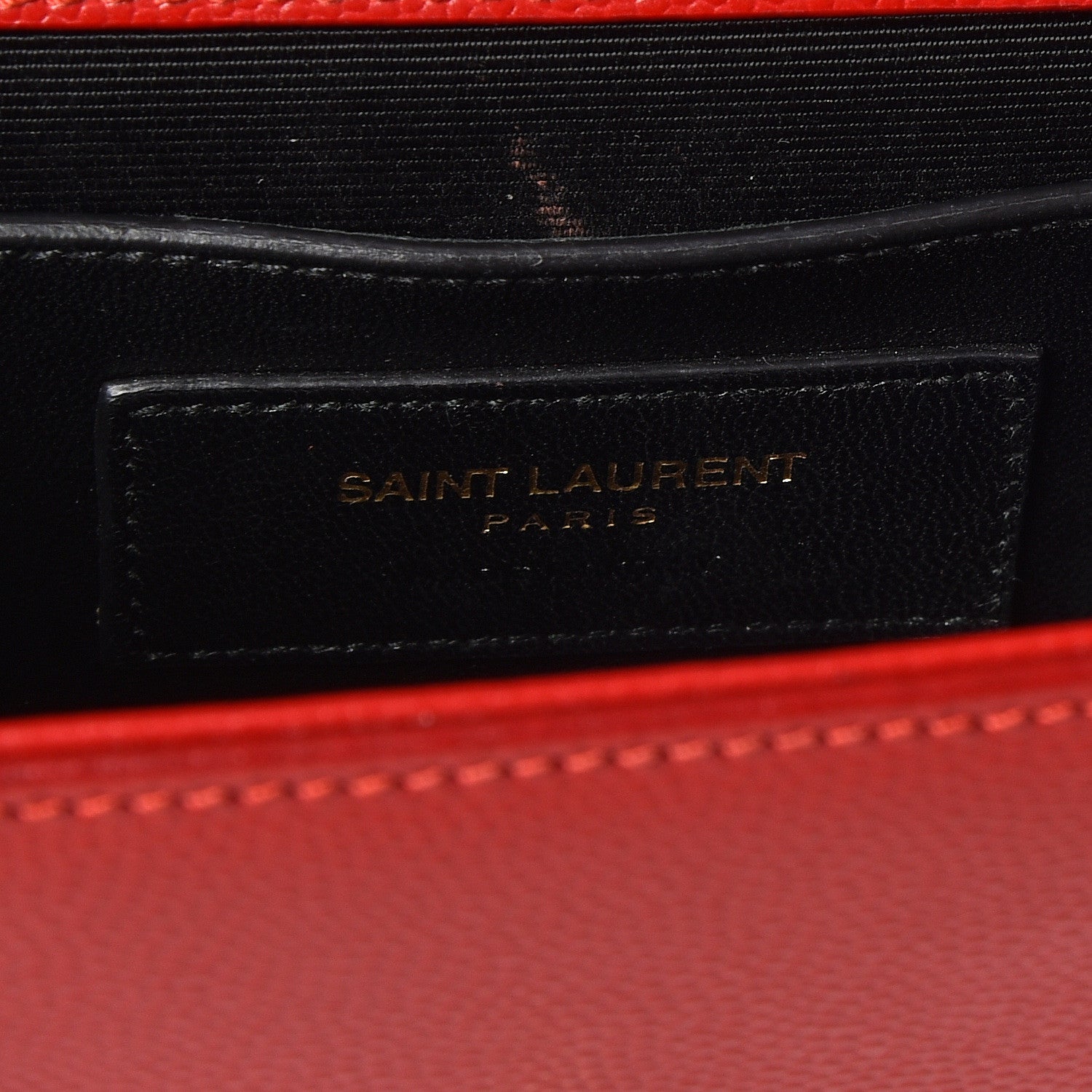 Saint Laurent Grain De Poudre Small Monogram Kate Satchel Red 7 of 9