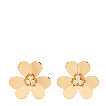 Van Cleef & Arpels 18K Yellow Gold Diamond Large Frivole Earrings 1 of 6