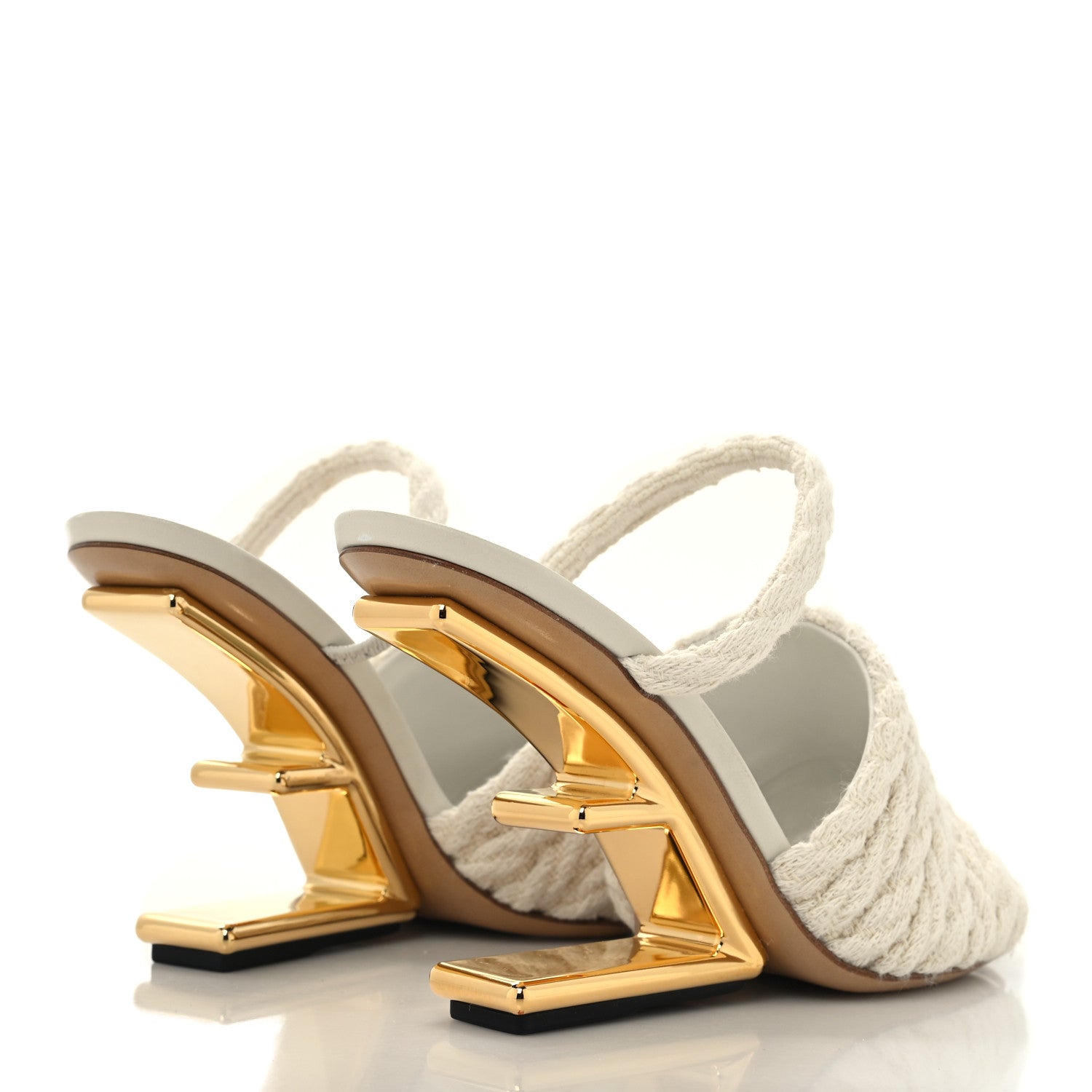 Fendi Fabric Woven Fendi First 95mm Slide Sandals 38 Grezzo 5 of 8