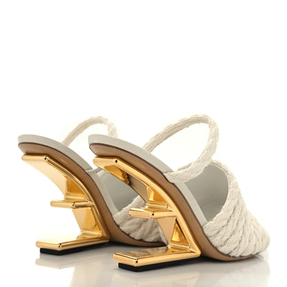 Fendi Fabric Woven Fendi First 95mm Slide Sandals 38 Grezzo 5 of 8