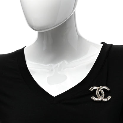 Chanel Baguette Crystal CC Brooch Gold 2 of 4